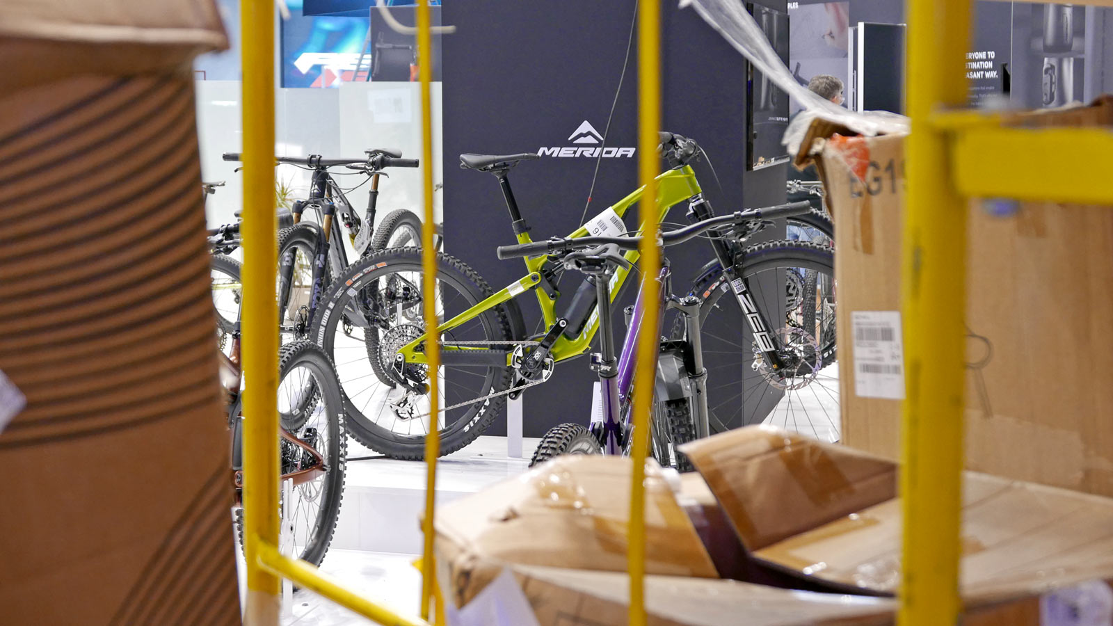 Eurobike 2023, the largest cycling industry trade show, Merida behind boxes