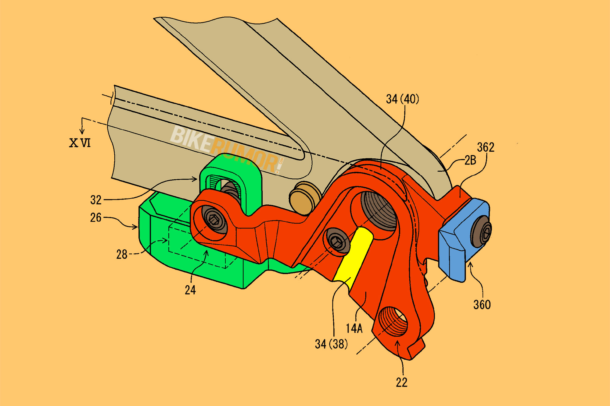 Patent Patrol: Shimano Patent is a New standard Bracket Apparatus for Derailleur Mounting, colorized