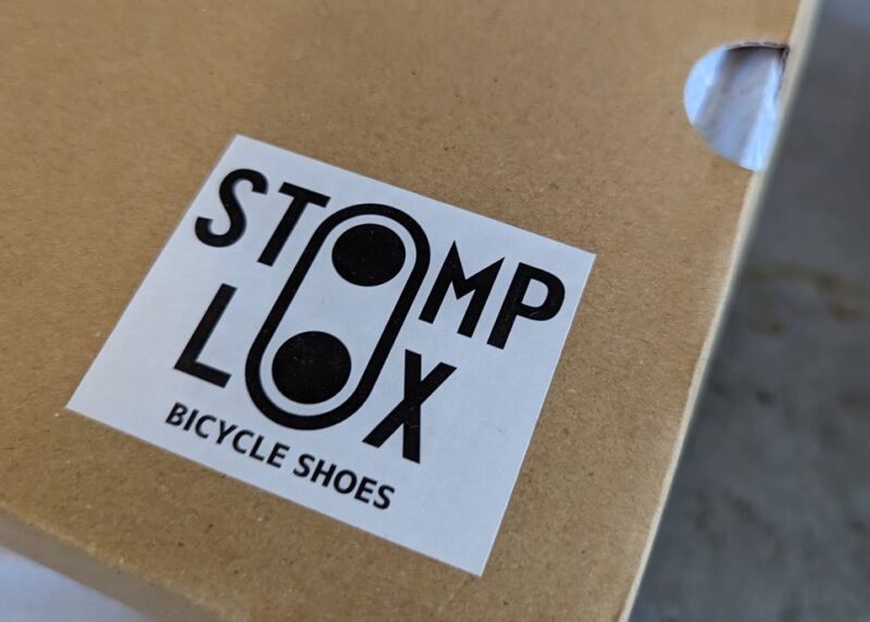 Stomp Lox Slack Bicycle Shoe getting the box