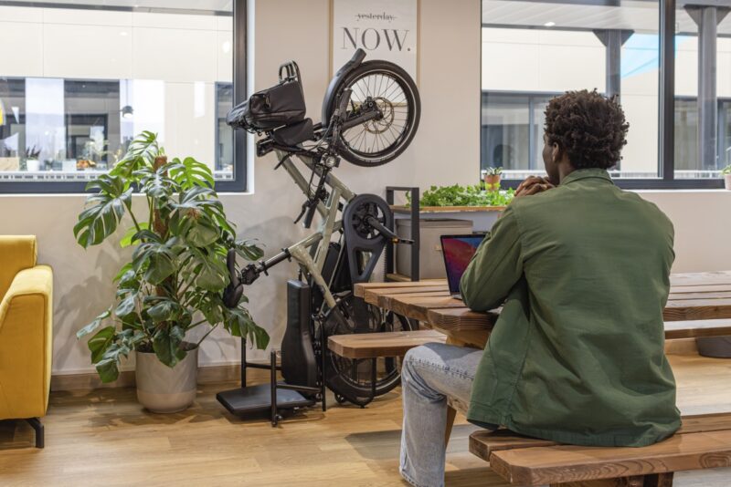 Tern HSD Cargo bike stores upright in small places