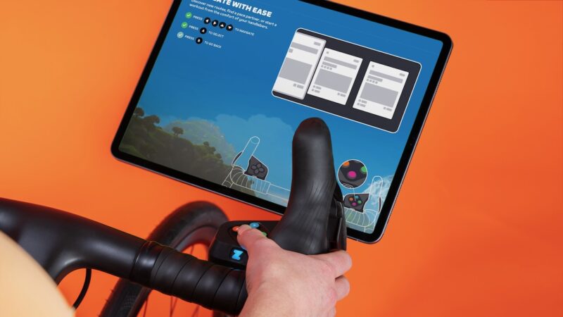 Zwift Play controllers riding