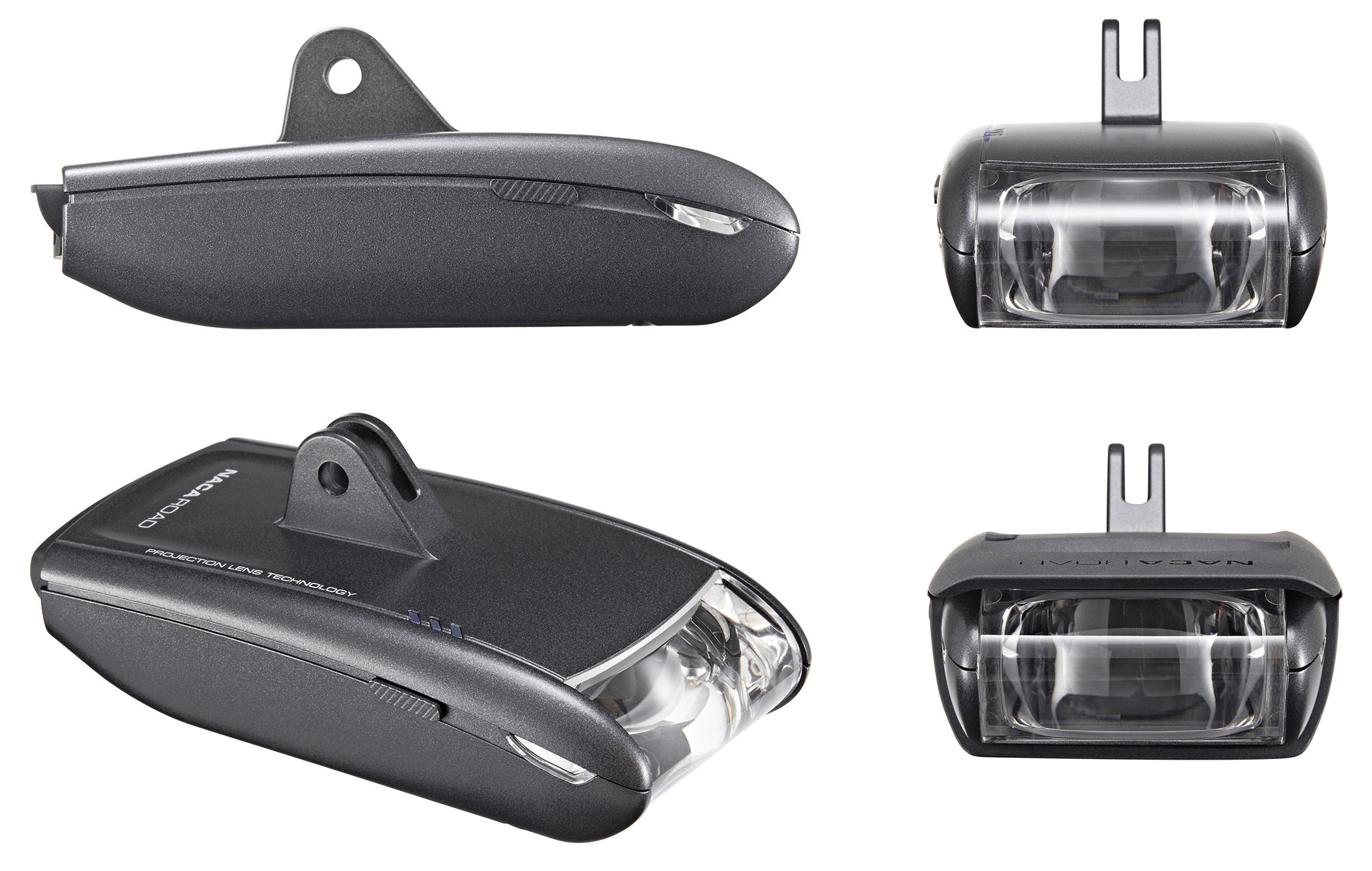 從各個角度顯示的 lightskin naca road aero profile 自行車前燈