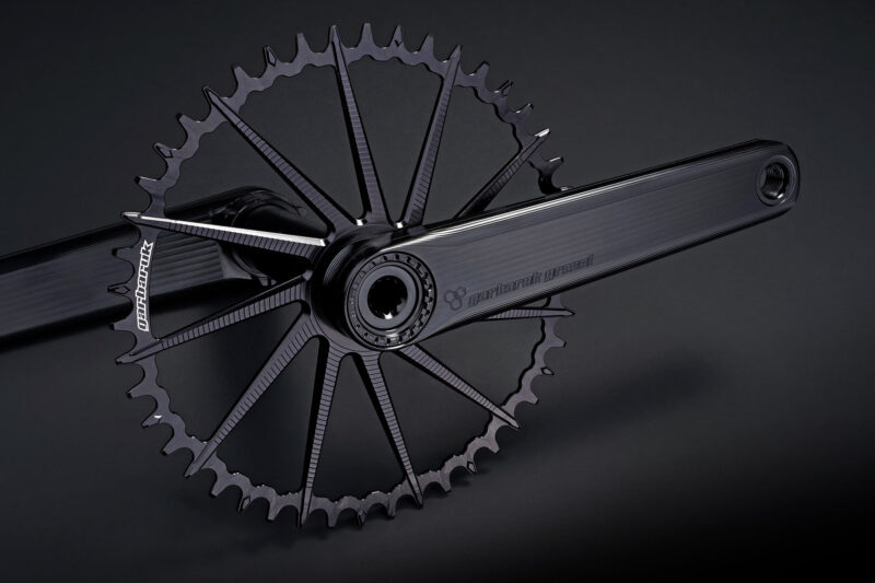 Garbaruk Gravel & Road Crankset, lightweight strong affordable alloy cranks EU-made, CNC-machined in Poland, all black