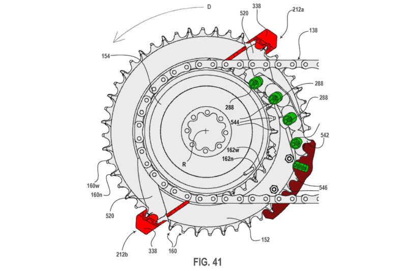 sram chainring derailleur front shift mechanism up-shift apparatus green