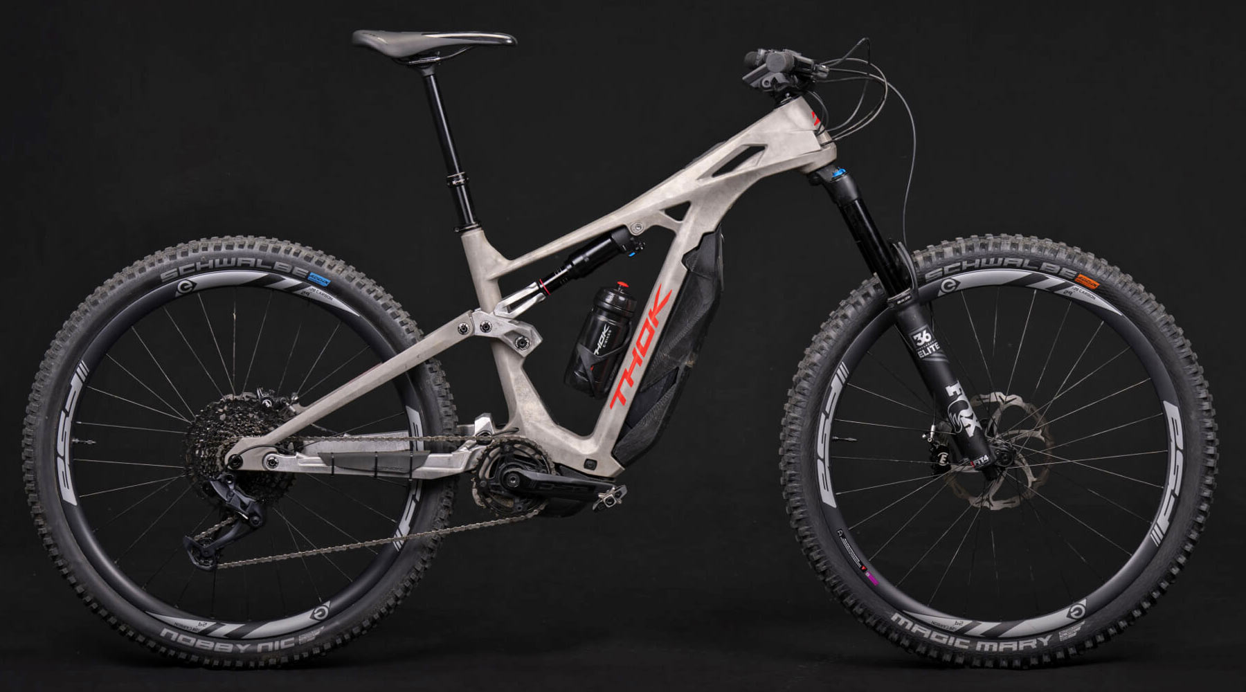Thok Project 4 eMTB prototype, lightweight 3D-printed alloy all-mountain ebike, studio complete