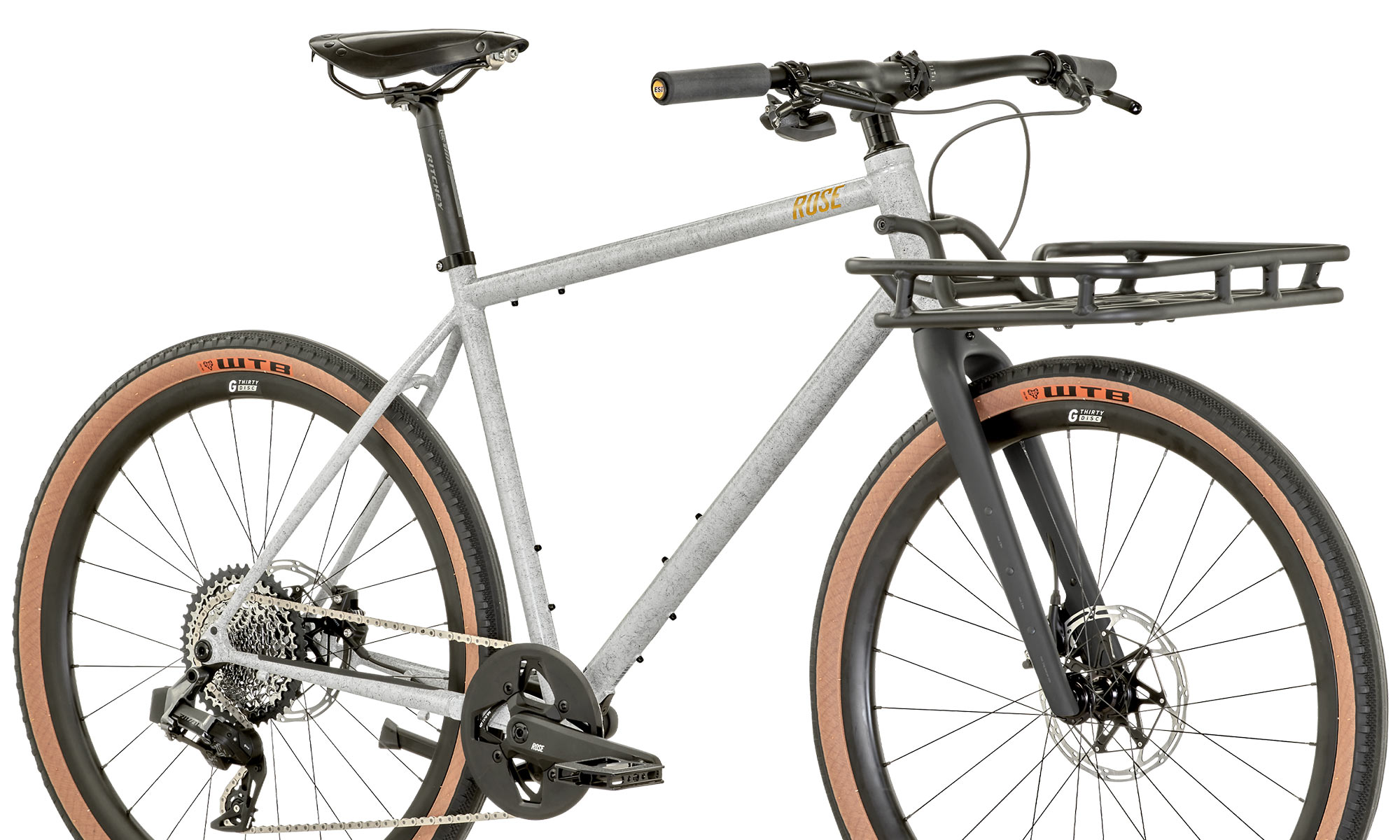 Rose Hobo steel flatbar hybrid urban commuter gravel bike, frame detail