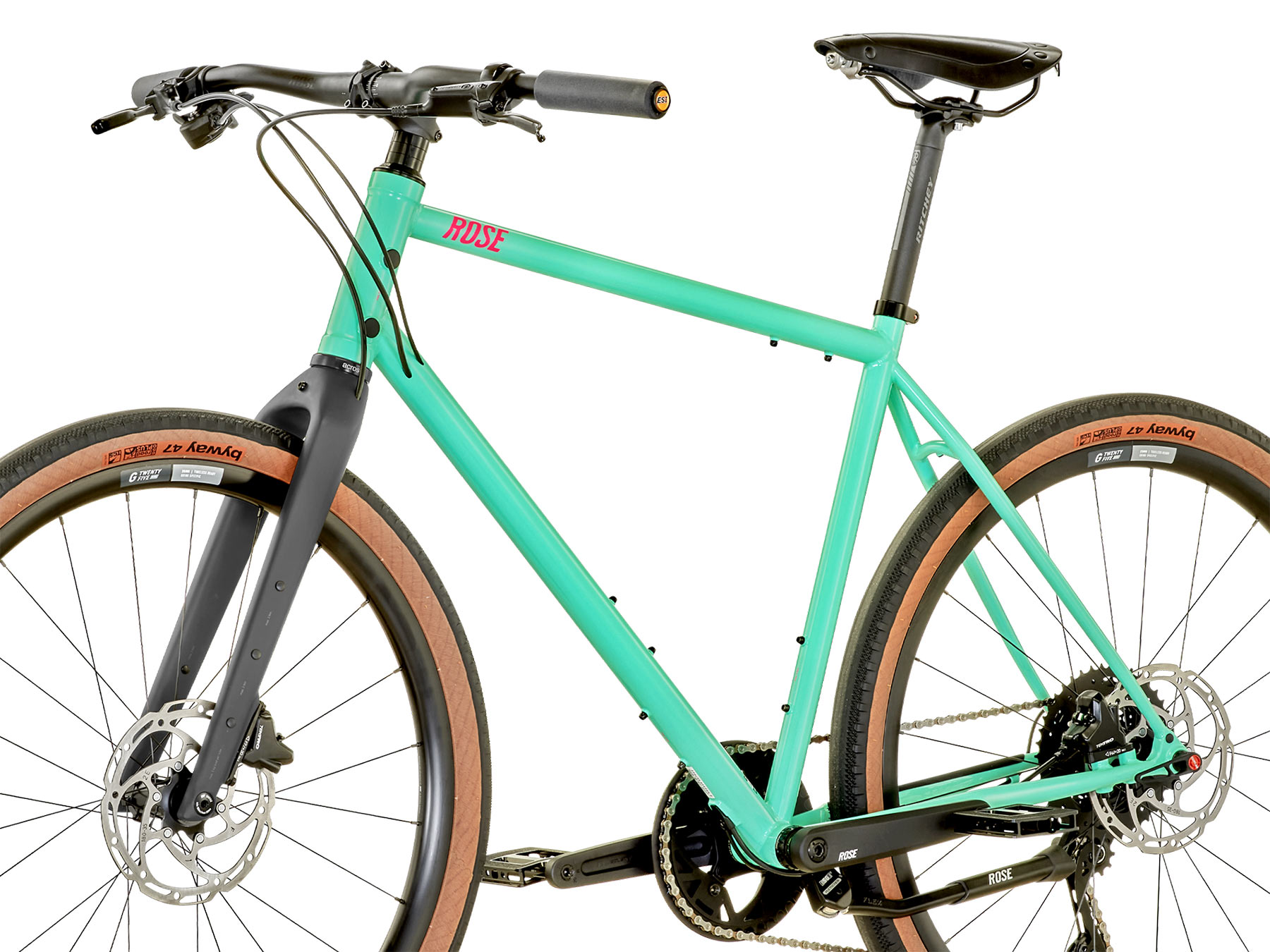 Rose Hobo steel flatbar hybrid urban commuter gravel bike, frame detail NDS