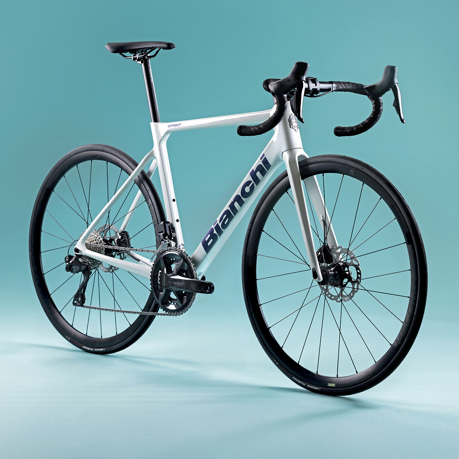 2024 Bianchi Sprint all-rounder carbon road bike with Shimano 105 12-speed mechanical, white