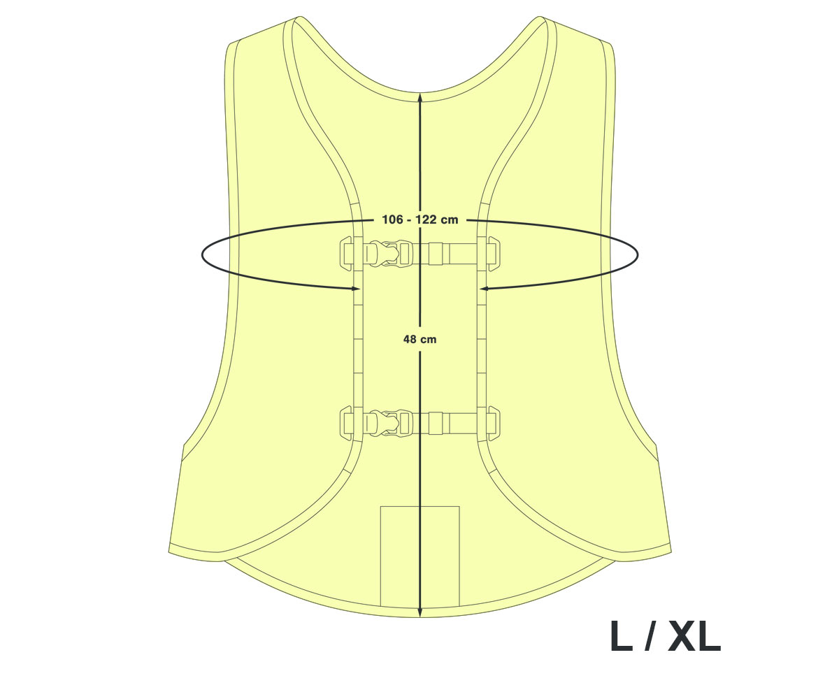 Apidura Packable Visibility Vest, lightweight road cycling-fitted EN Certified hi-viz vest, larger L/XL size