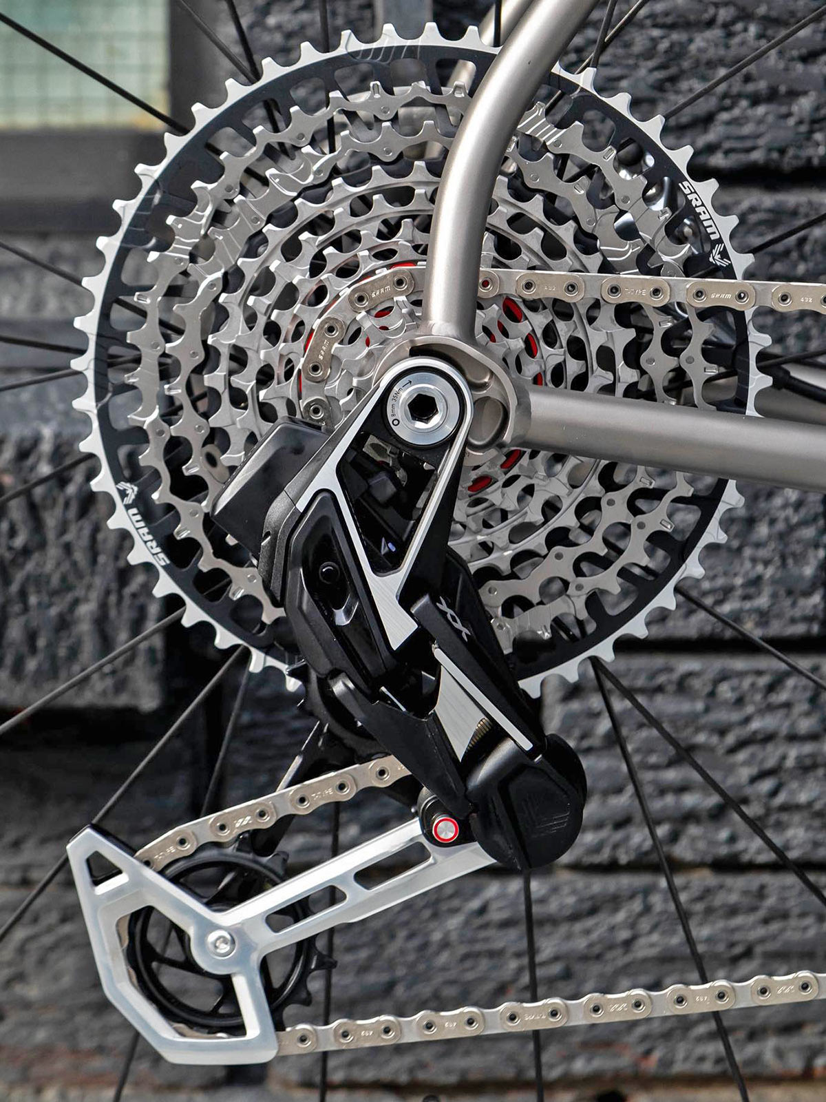 Curve Cycling AIR Kev prototype titanium and carbon version of the GXR gravel cross race bike, T-Type derailleur