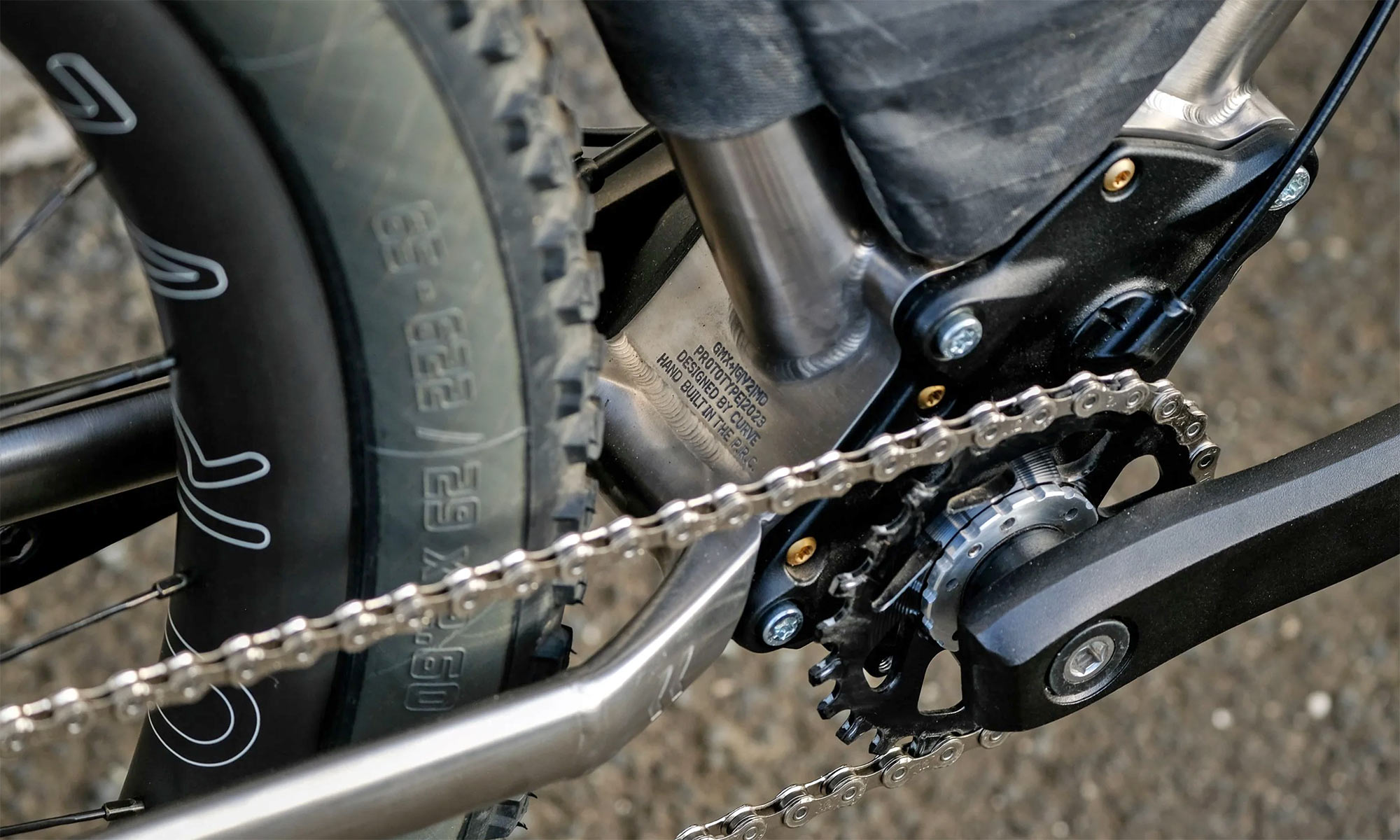 Curve GMX+ Gearbox v2 adventure bikepacking concept bike, Effigear Mimic 9-speed gearbox
