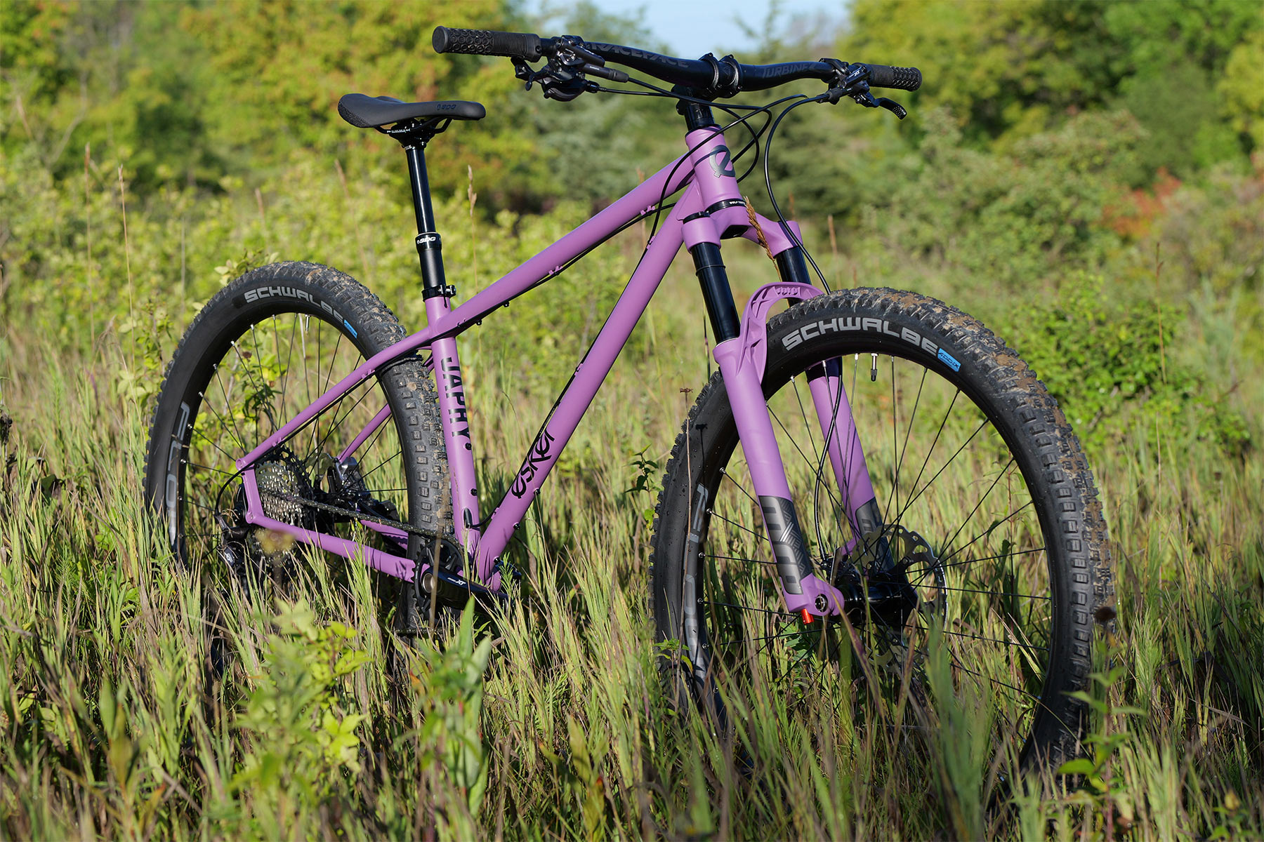 Esker x MRP limited edition wild purple cerakote Japhy ShredKote steel trail hardtail, XT Special Blend complete bike