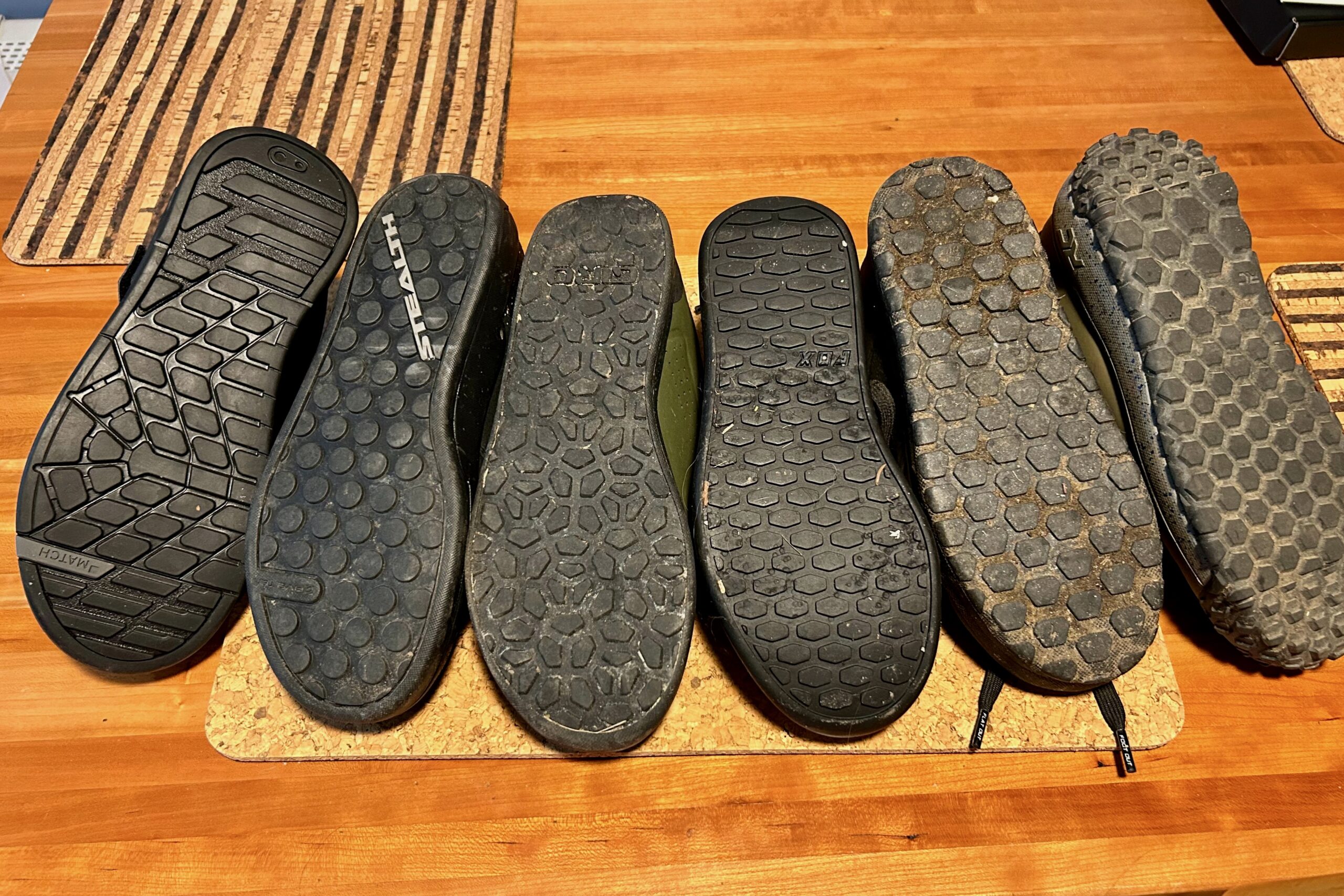 Flat Pedal Shoes side by side sole comparison