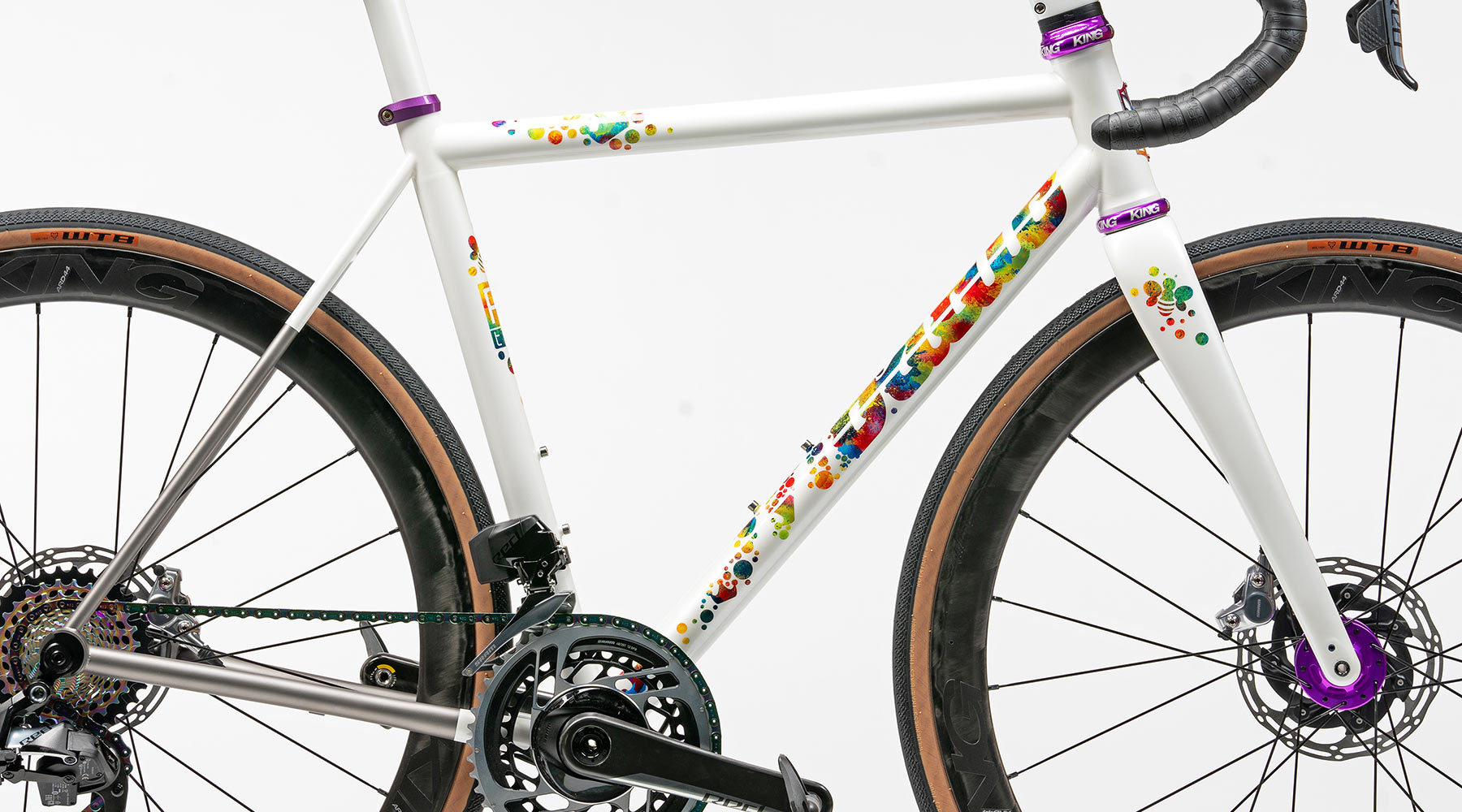 Mosaic RT-1 ITR custom titanium integrated thick road bike, Prismatica artist series, frameset