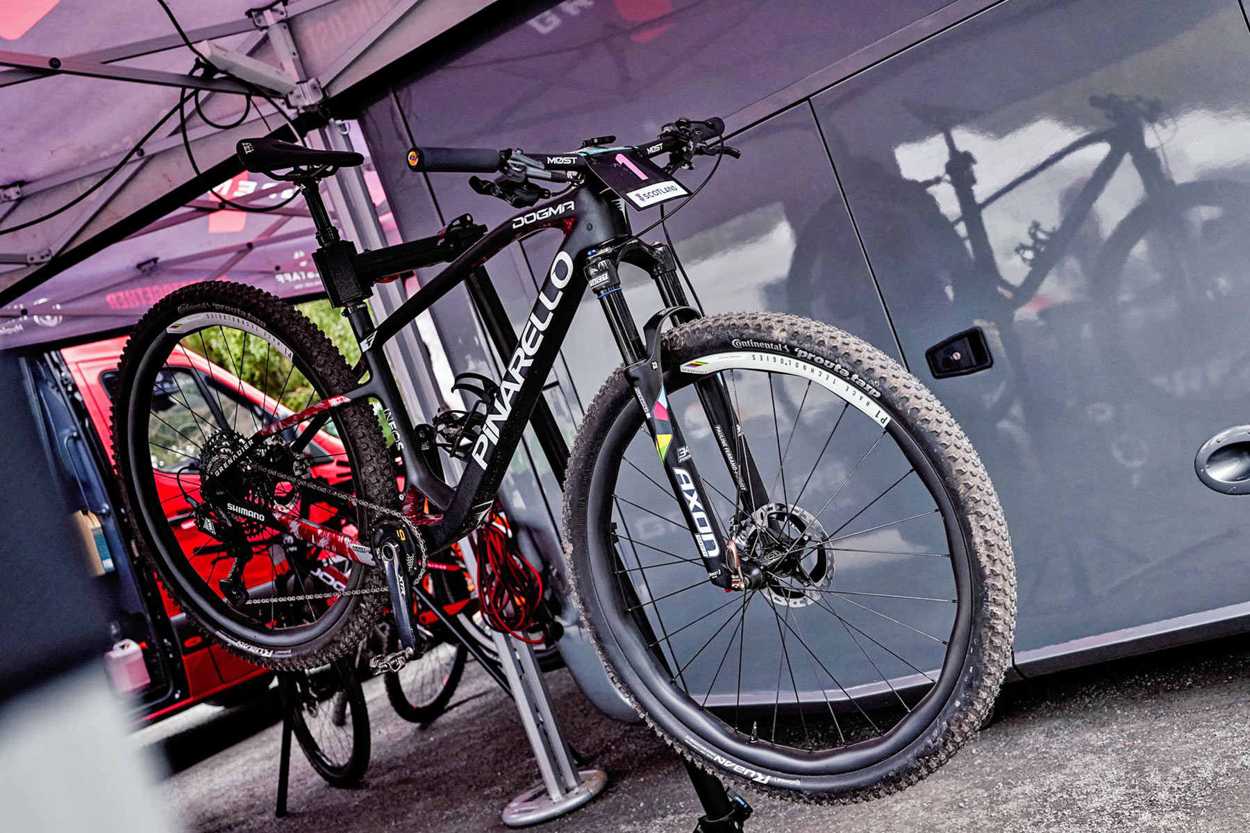 2024 Pinarello Dogma XC Hardtail HT carbon cross-country mountain bike, photo by ESMTB courtesy of Pinarello at 2023 UCI World Championships