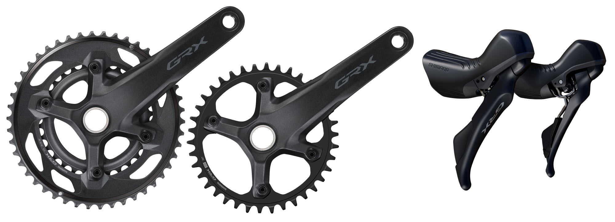 GRX RX610 gravel group shifters and crankset