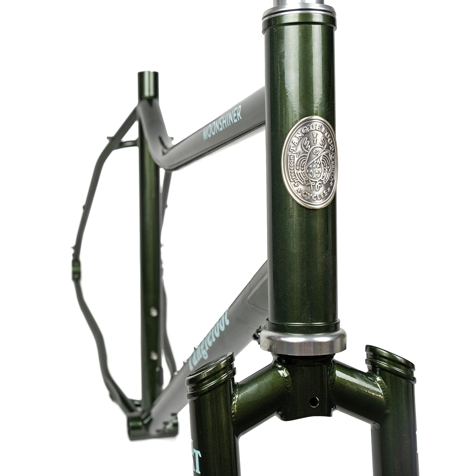 Tanglefoot Moonshiner v2 rigid steel dropbar mountain bike, new fork detail