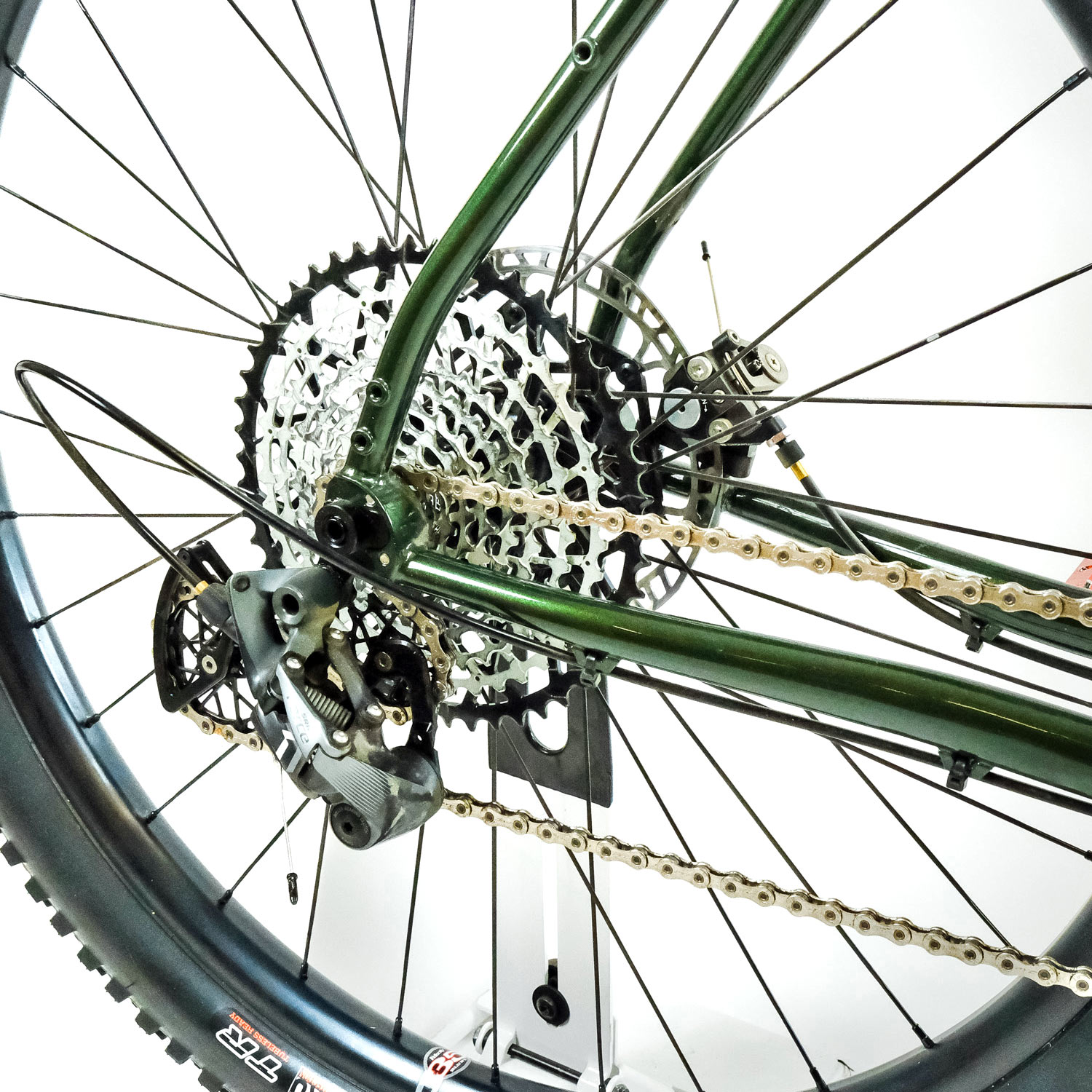 Tanglefoot Moonshiner v2 rigid steel dropbar mountain bike, rear end detail