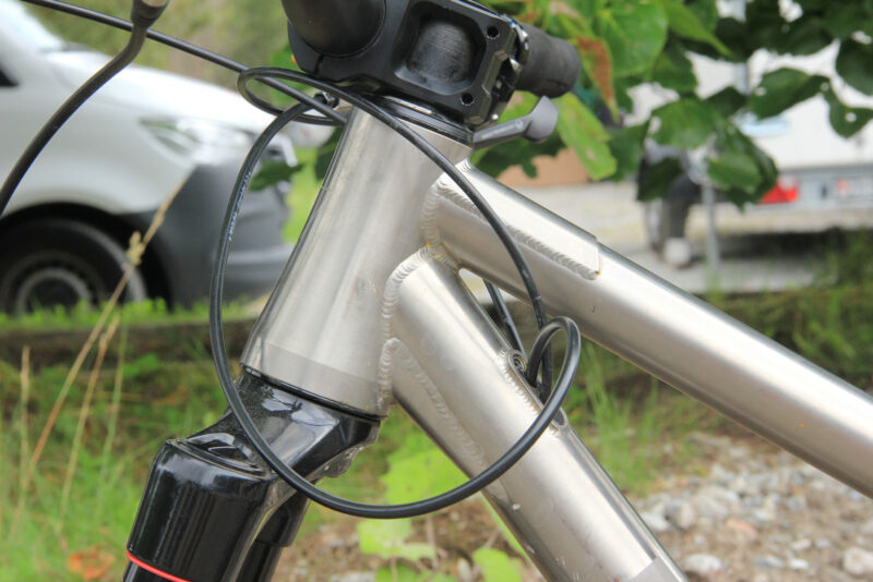 goobz titanium enduro bike headtube gussets