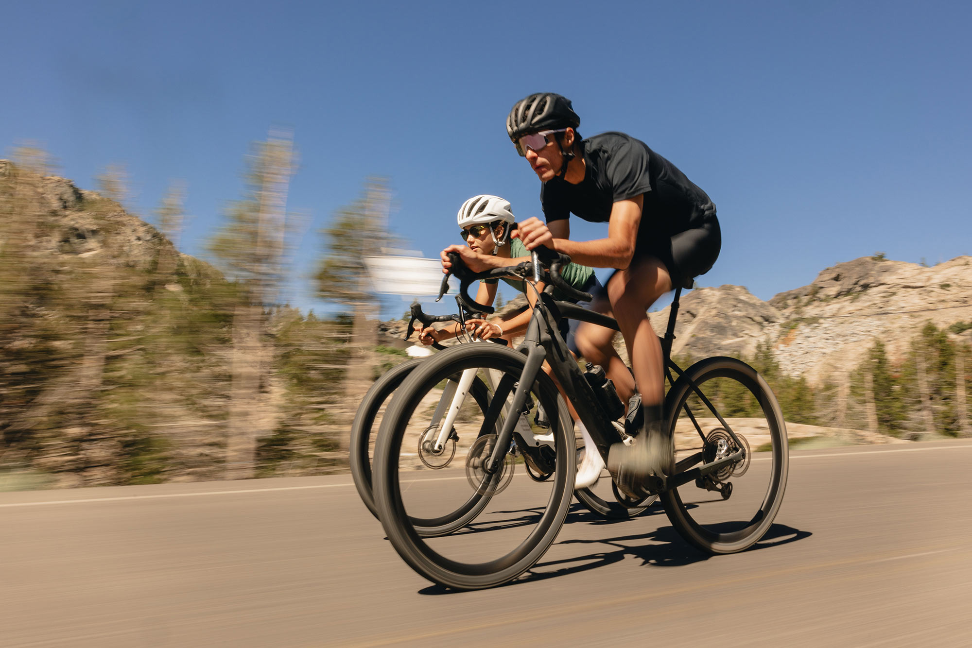 riders on the new specialized creo 2 e-road bike