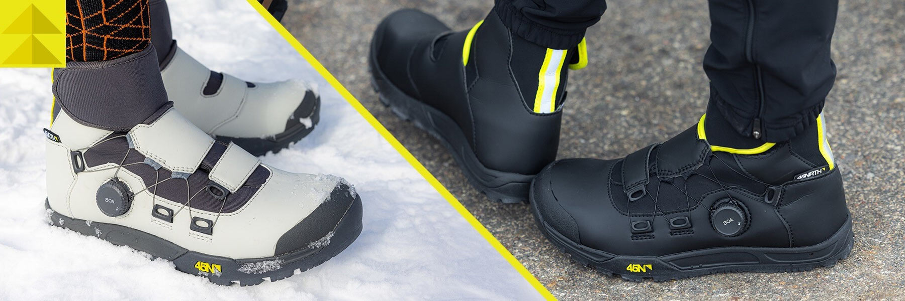 45Nrth Winter 2023-24 teaser, redesigned Ragnarök cold weather cycling boots, gray or black