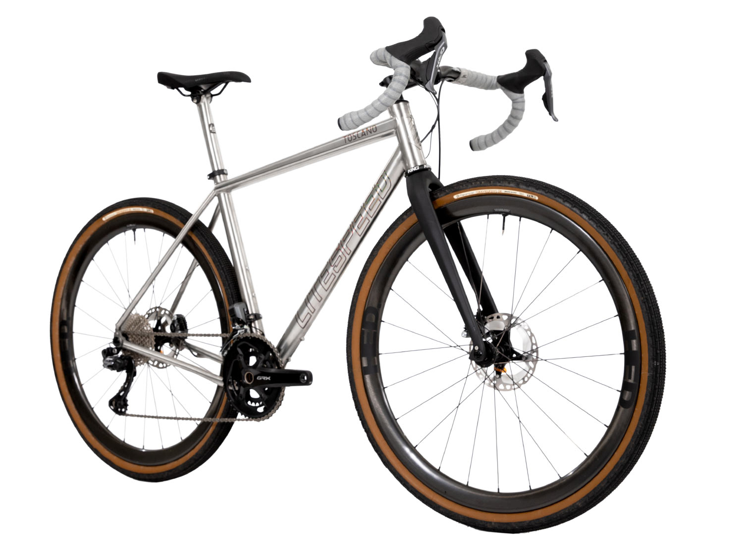litespeed toscano titanium gravel bike with standard cable routing