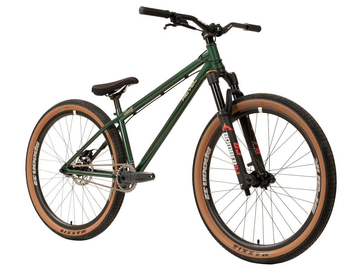Revel Tweedy dirt jumper, complete bike, front angle