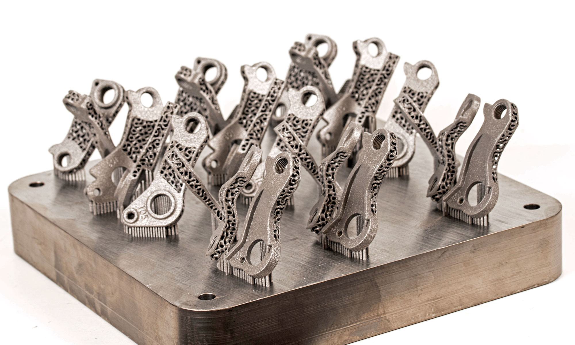 Silca 3D-printed titanium derailleur hanger shifting upgrade, nested parts