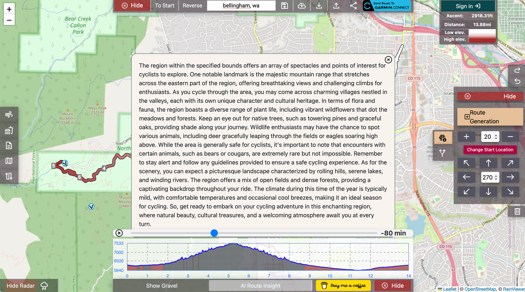 sherpa map cycling mapping app has AI route descriptions