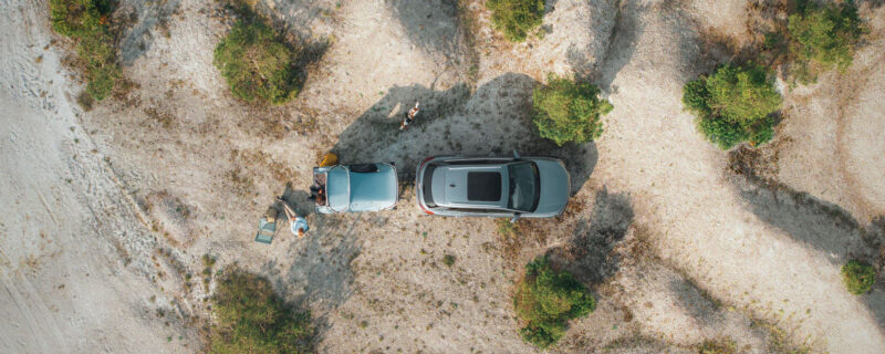 thule outset hitch mounted tent shown from above
