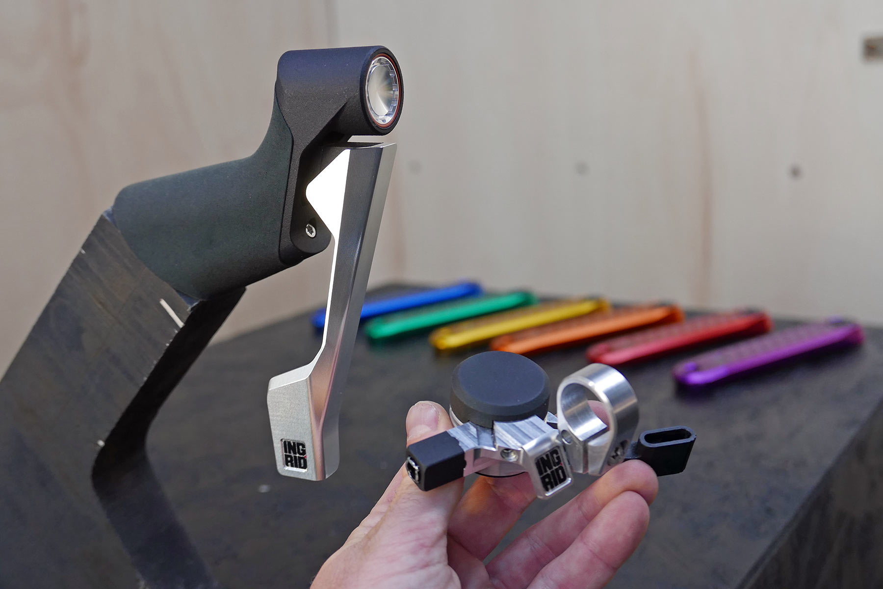 Ingrid 1x Dropbar Shifter prototype, complete alternative 12-speed mechanical gravel road bike groupset, made-in-Italy
