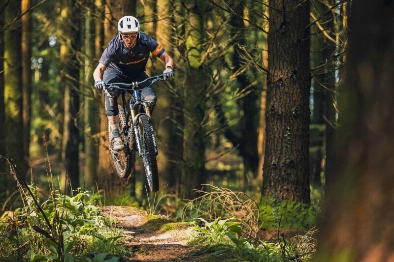 2023 YT Jeffsy mk3 trail bike, 145mm all-mountain bike, Cory riding in Forest of Dean