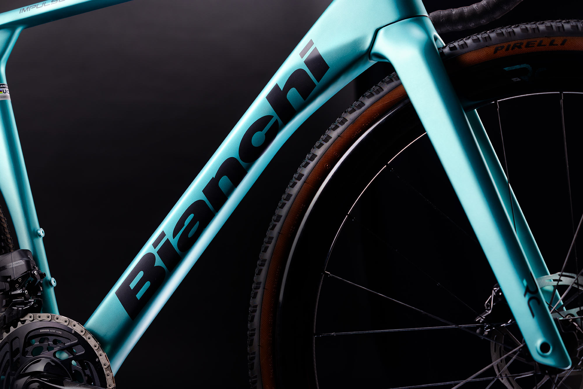 2024 bianchi impulso rc side view of downtube