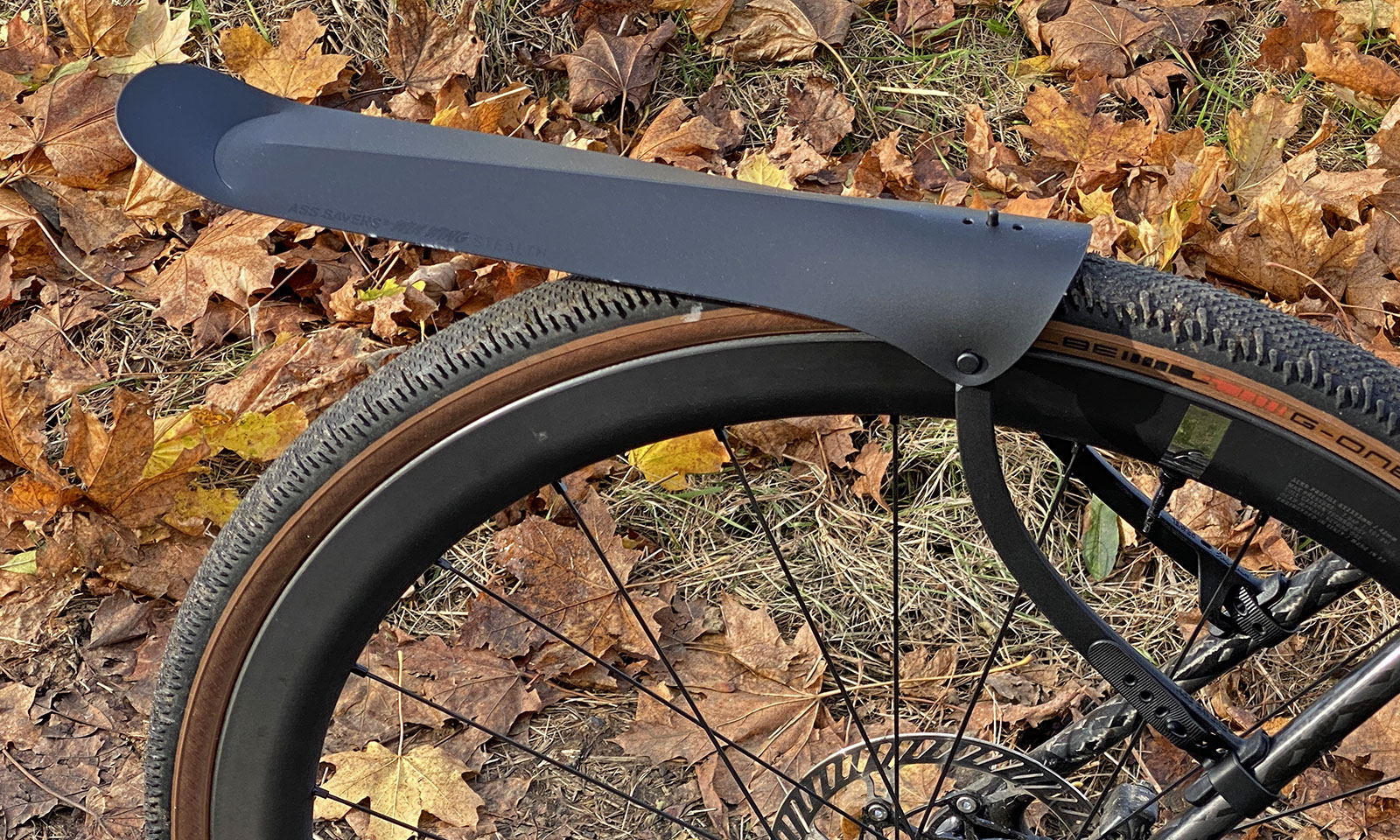 Ass Savers Win Wing 2 updated and improved strap-on gravel bike fender, side