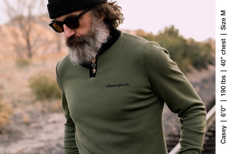 Pre-Order Now for Handsome Camp and Go Slow Merino Wool Henley-Style Riding Shirt