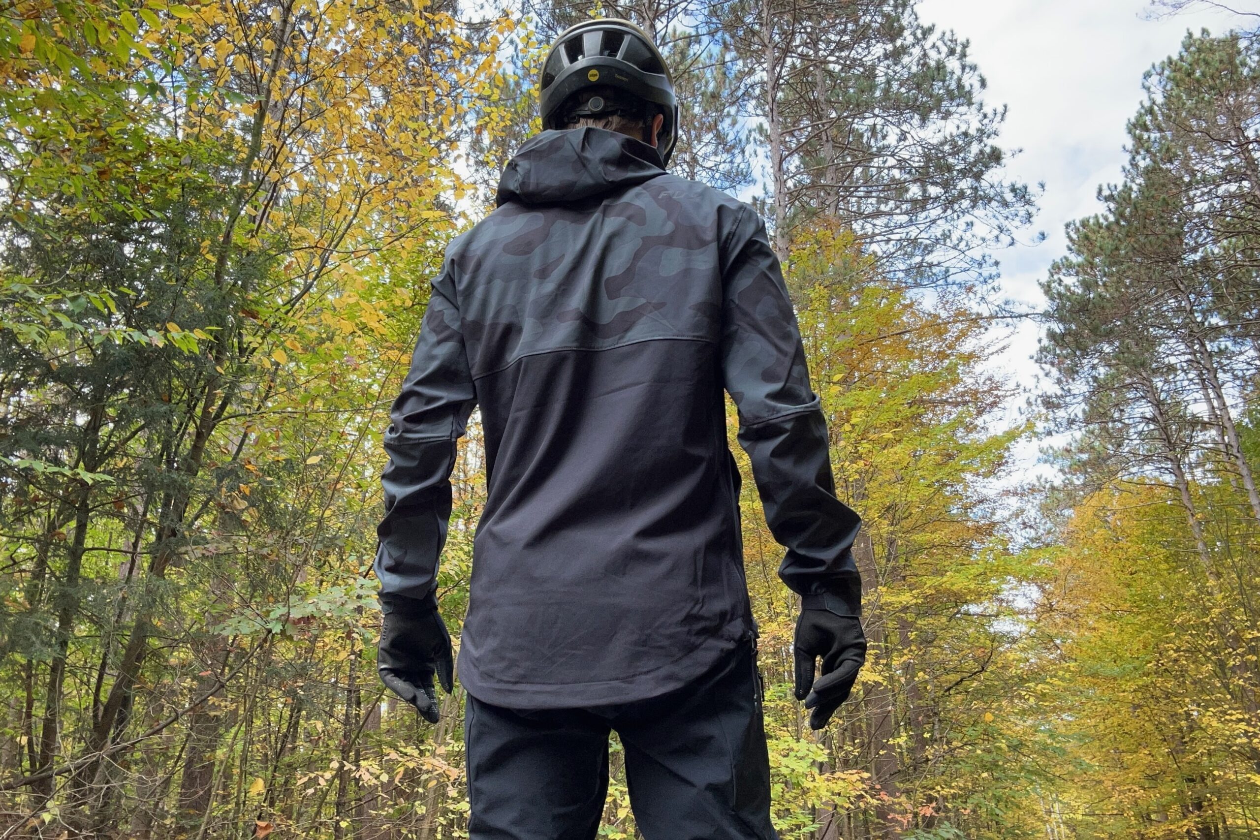 The Fox Ranger Wind Pullover seen from the back to demonstrate fit