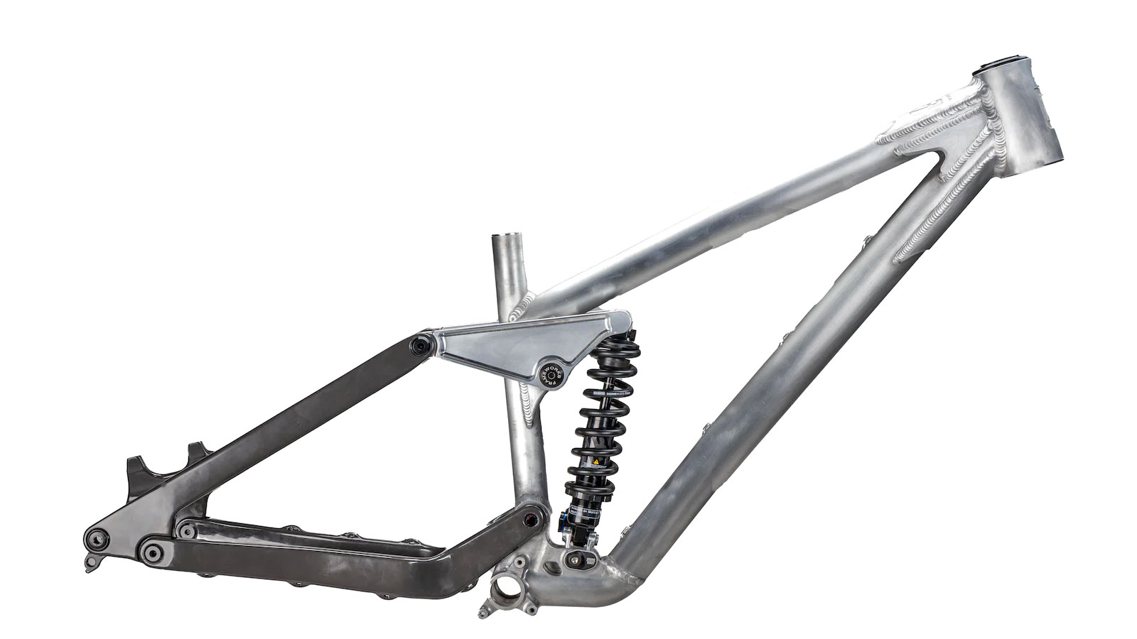 Frameworks DH bike frame, pre-order aluminum & carbon downhill bike project of Neko Mulally, frameset with shock