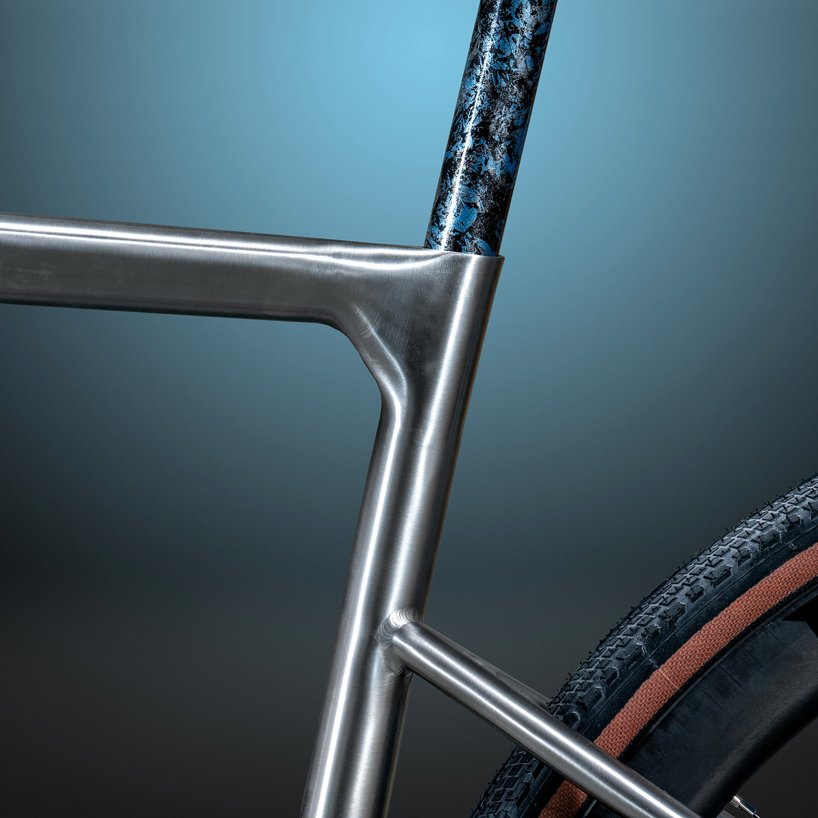 Ribble Allroad Ti Prototype, 3d-printed titanium aero all-road gravel bike, seat cluster detail