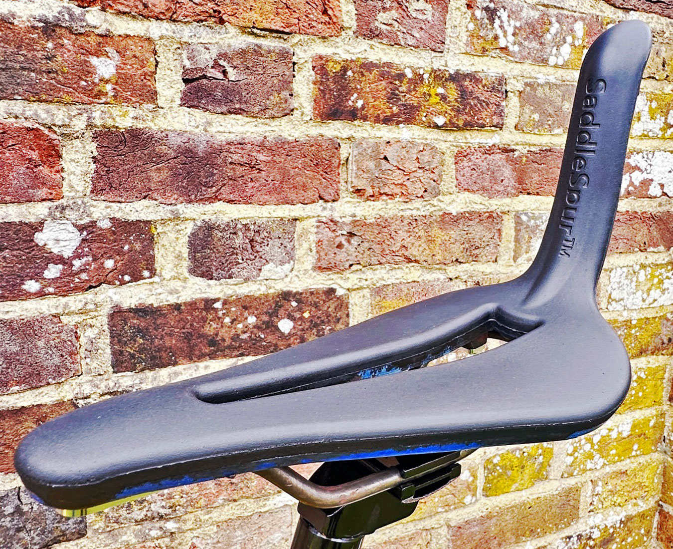 SaddleSpur unique ergonomic cycling saddle design with rear coccyx support, prototype