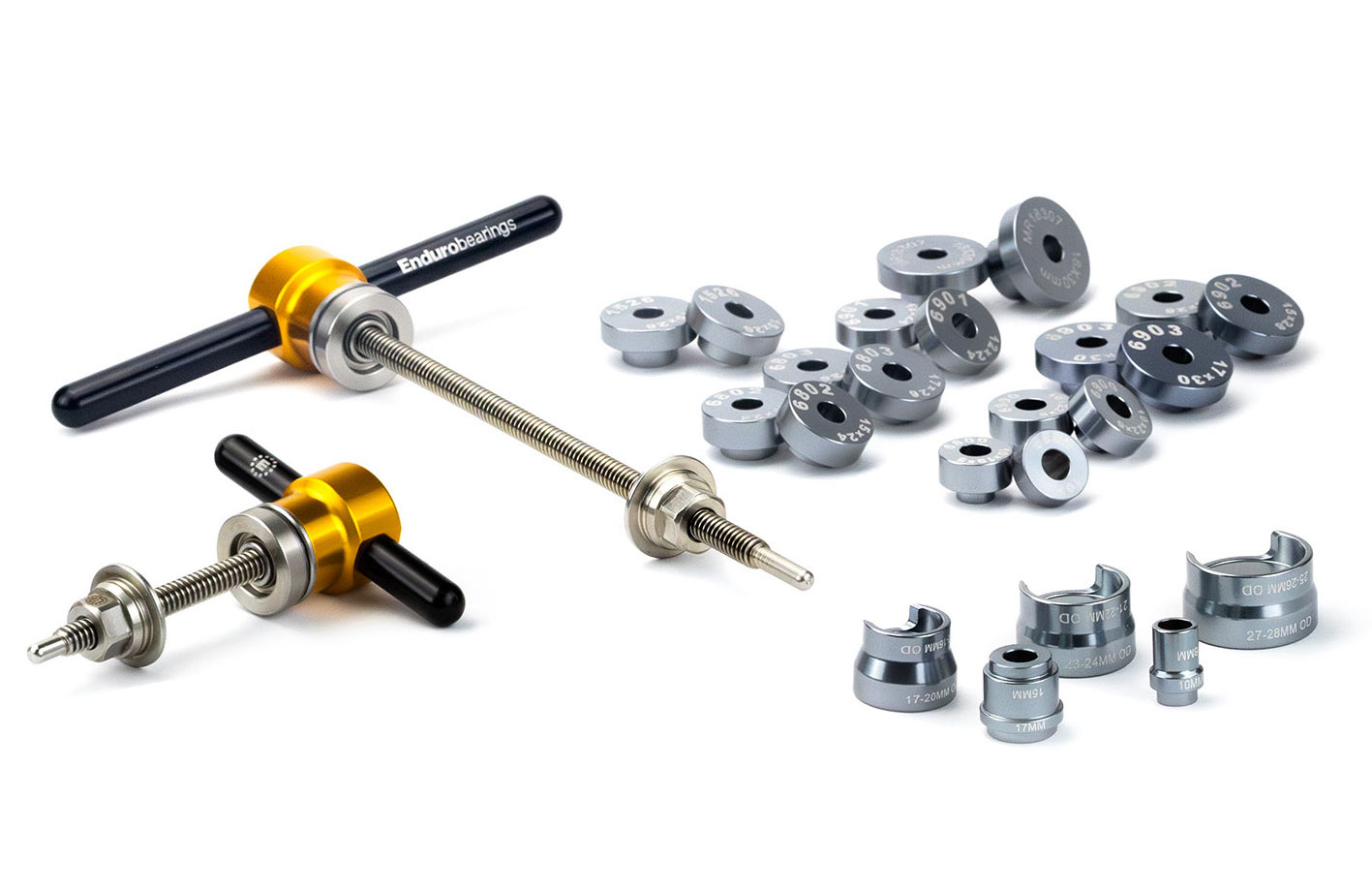 enduro linear press bearing tool for suspension and hub bearings