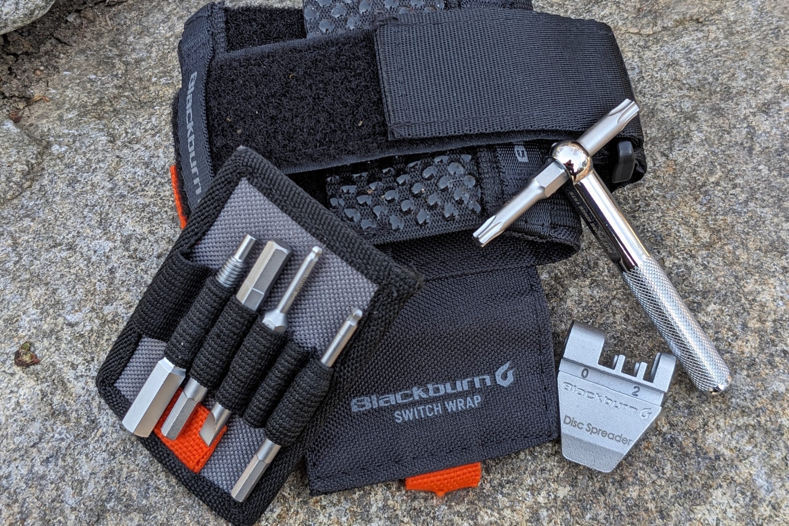 The tools inside the Blackburn Switch Wrap Tool Kit