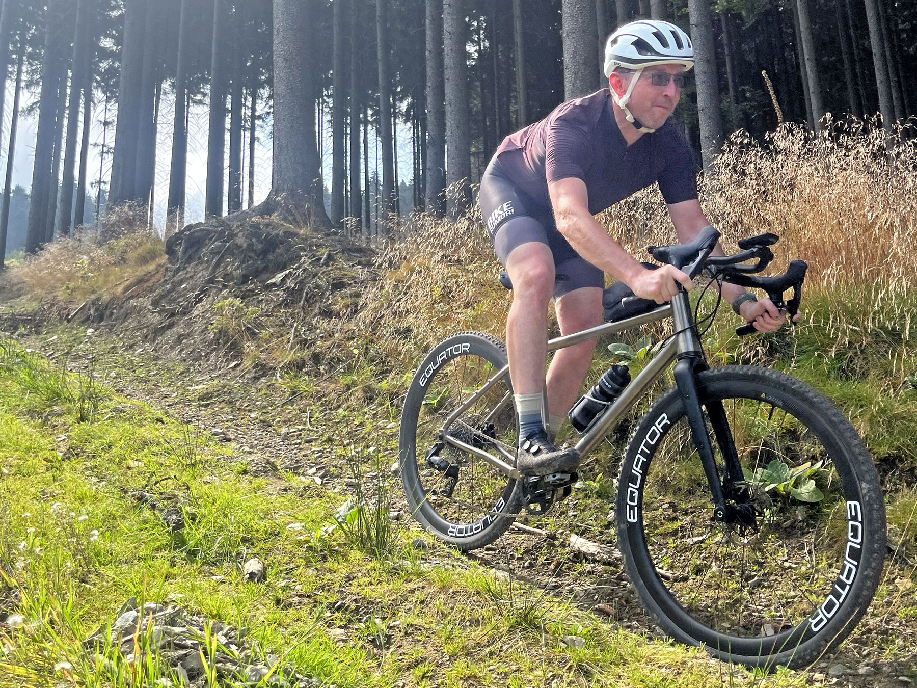 Equator Yasei titanium affordable gravel bike review, riding trails