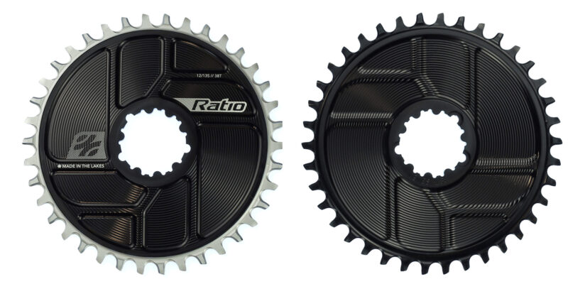 Ratio Direct Mount chainrings, spiderless aero 1x DM rings for 12 and 13-speed, CNC-machined aluminum