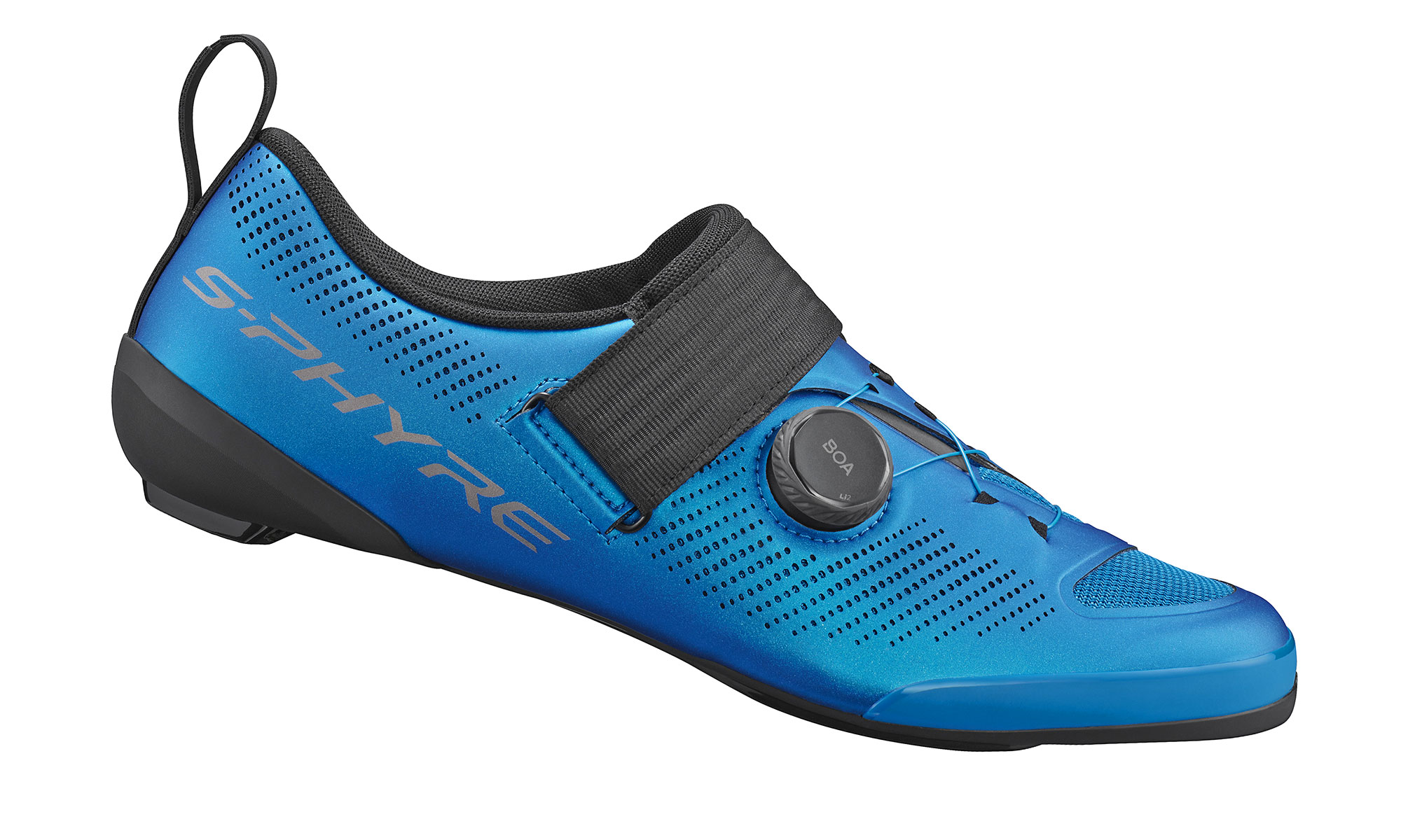 All-new Shimano S-Phyre TR9 triathlon shoes, blue side