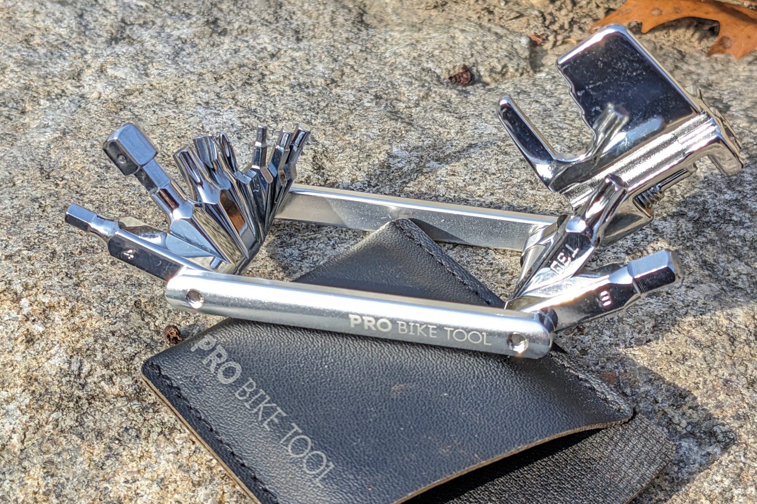 A close-up look at the Pro Bike Tool 20-in-1 bike multi-tool and all its functions