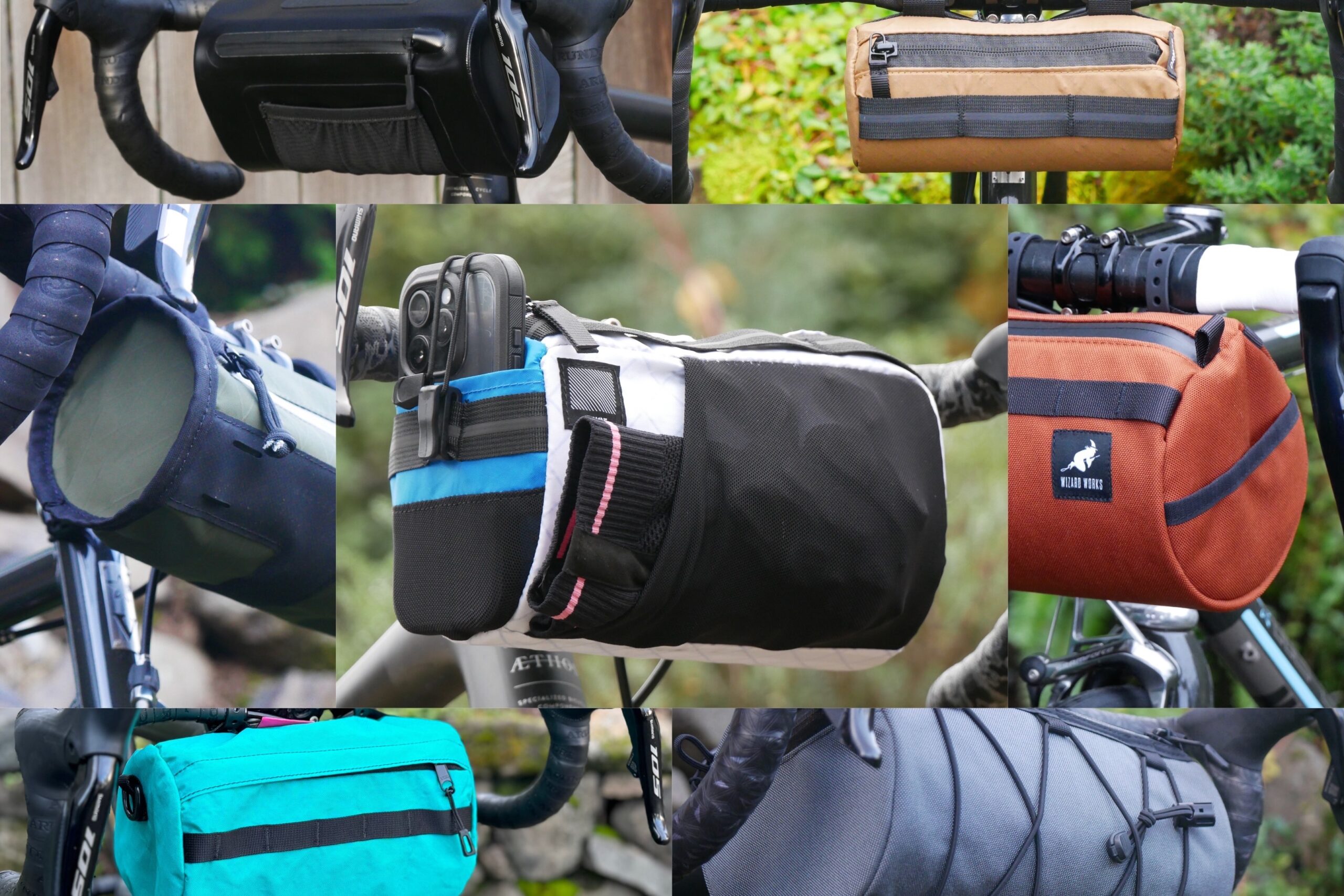Collage photo of handlebar bags for lead image