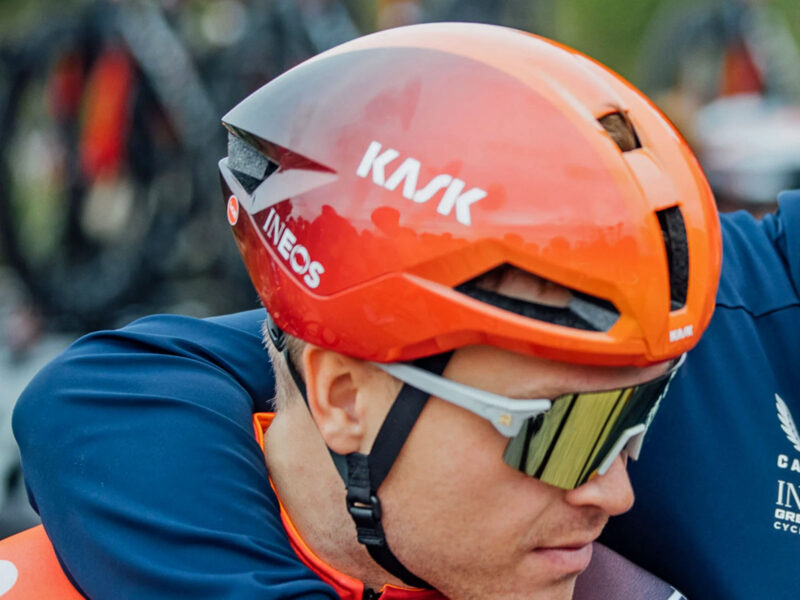 Kask Utopia X sneak peek, next gen aero road helmet ridden by INEOS Grenadiers, detail photo by Chris Auld