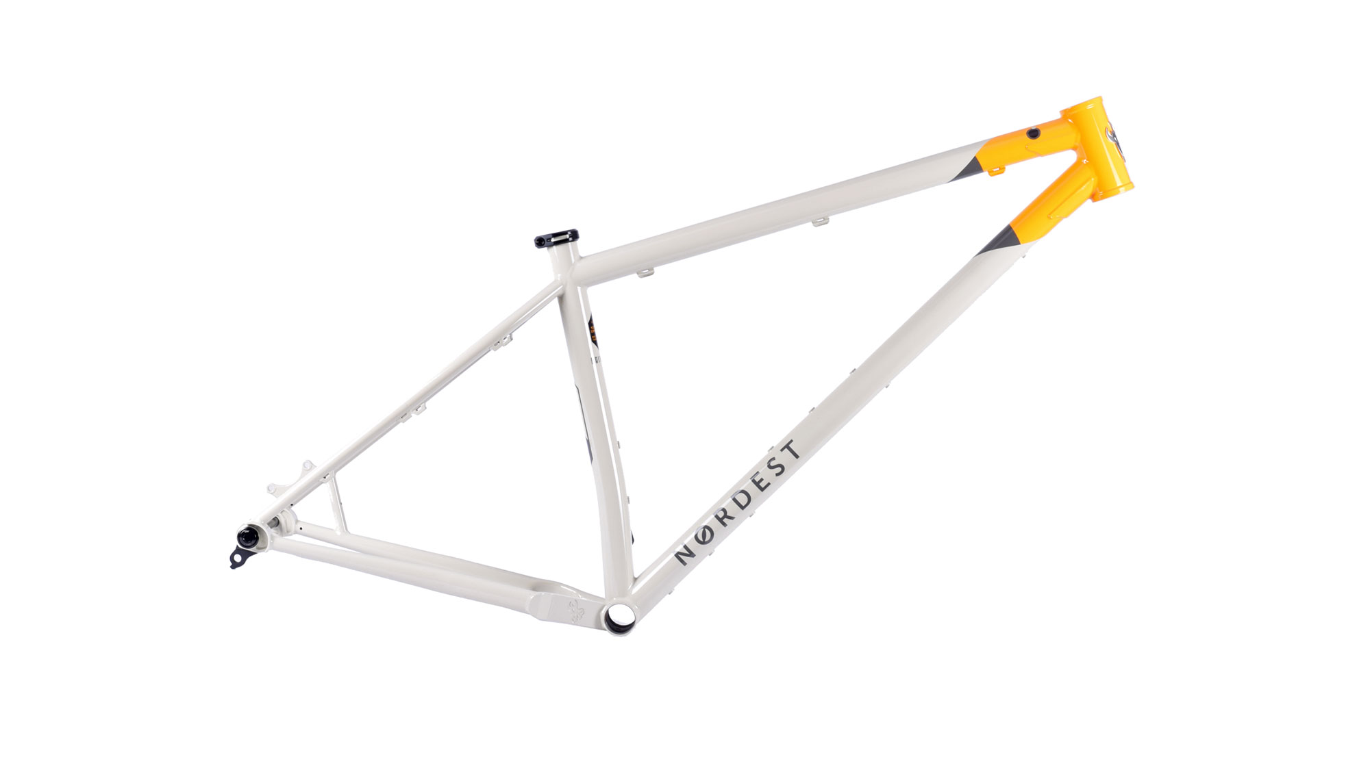 2024 Nordest Britango mk3, affordable 4130 steel mountain bike hardtail frame, in white