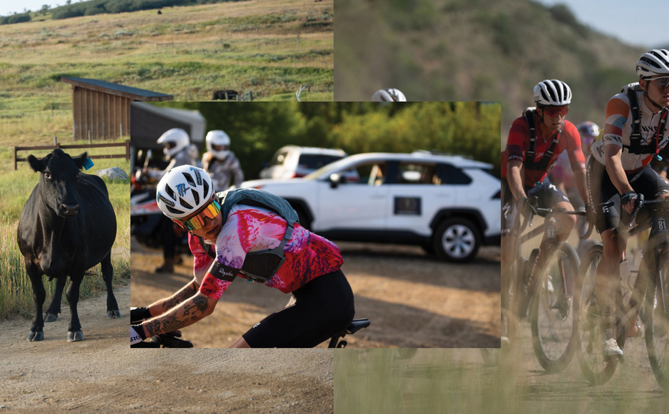 photo collage from 2023 SBT GRVL gravel race