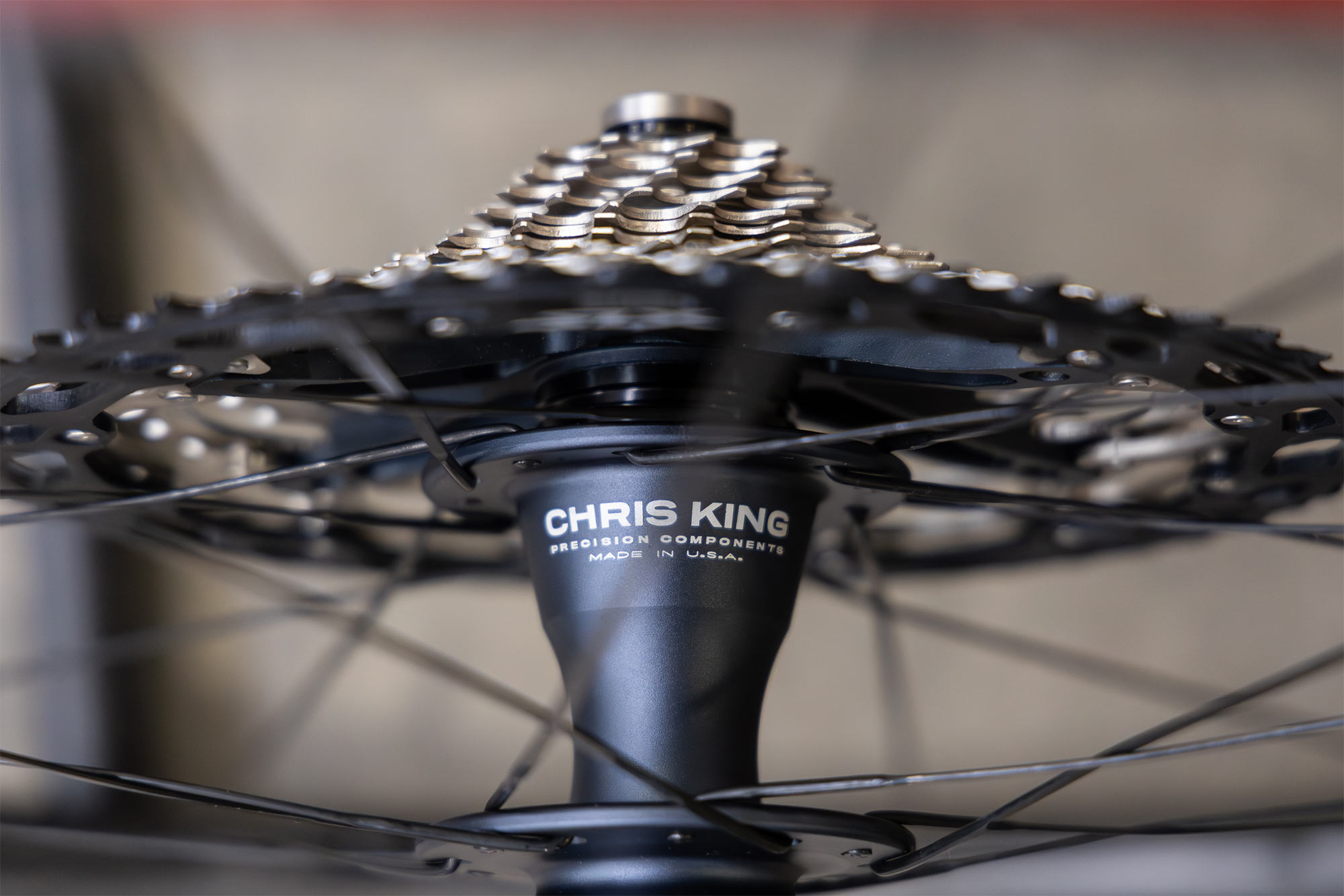 chris king micro spline freehub body shown with cassette attached